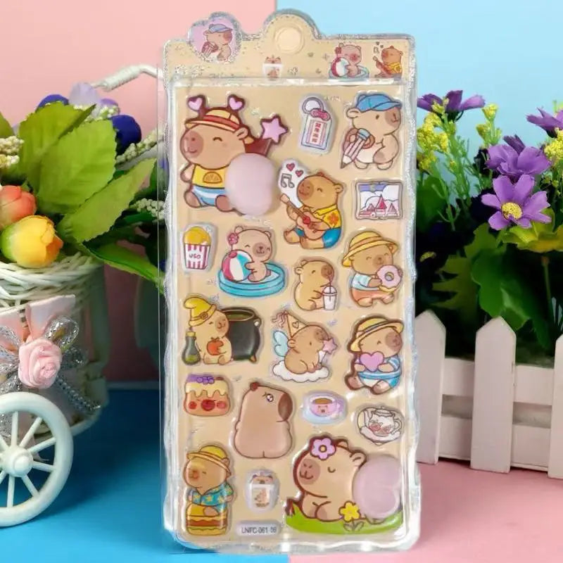 1 Sheet 3D Cute Animal Butt Stickers, Stress Relief Puffy Squishy Sticker for DIY Scrapbook Guitar Phone Case Laptop Decal Beauty World Shop