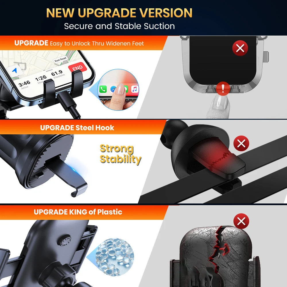 Car Phone Holder Mount,TOPK Upgrade Auto Locking Universal Phone Stand Holder with Hook Clip for Car Air Vent for iPhone Samsun Beauty World Shop