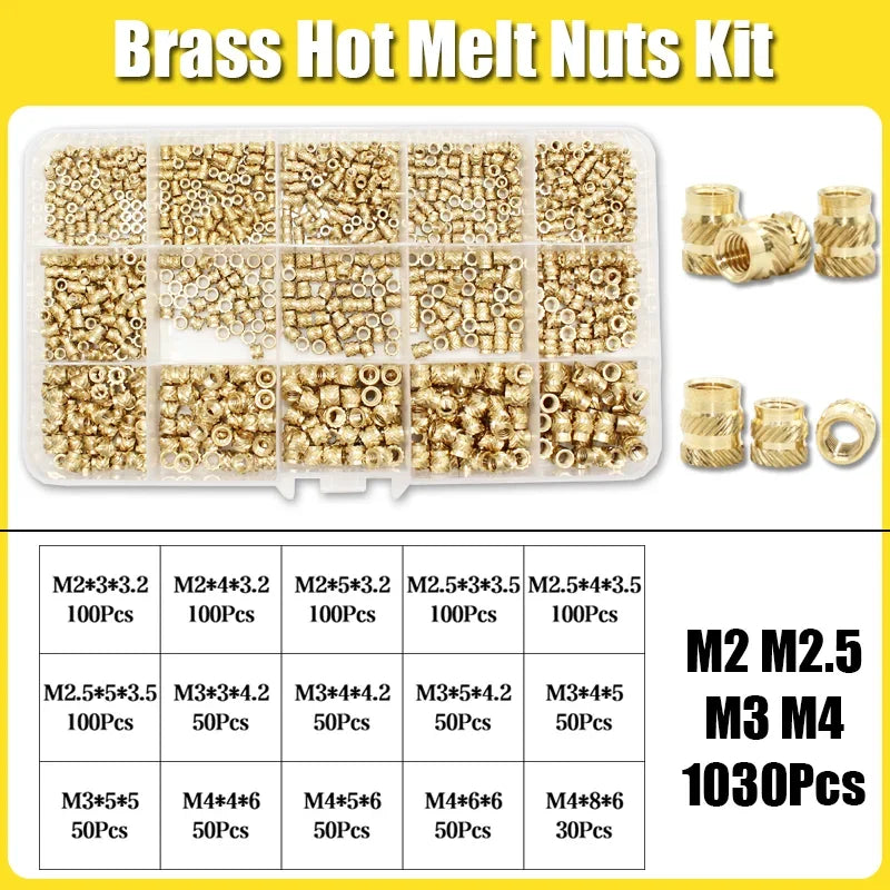 M2 M3 M4 M5 M6 Threaded Heat Set Insert Tool for 3D Printing Components Loptop Plastic Part Soldering Iron Tip Brass Knurled Nut Beauty World Shop
