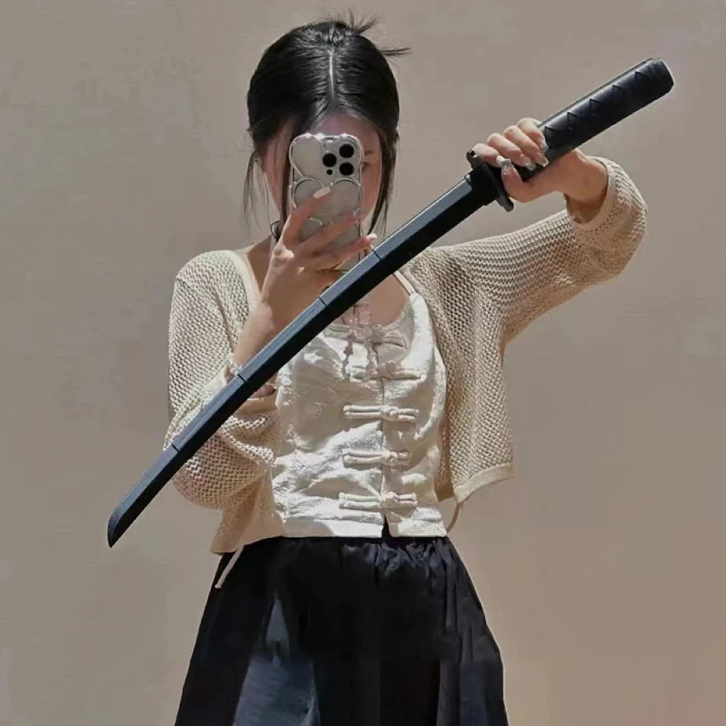 1/2/3PCS 3D Printed Gravity Straight Out Telescopic Samurai Stress Relief Toy Stretchable Cos Props Creative Folding Katana Gift Beauty World Shop