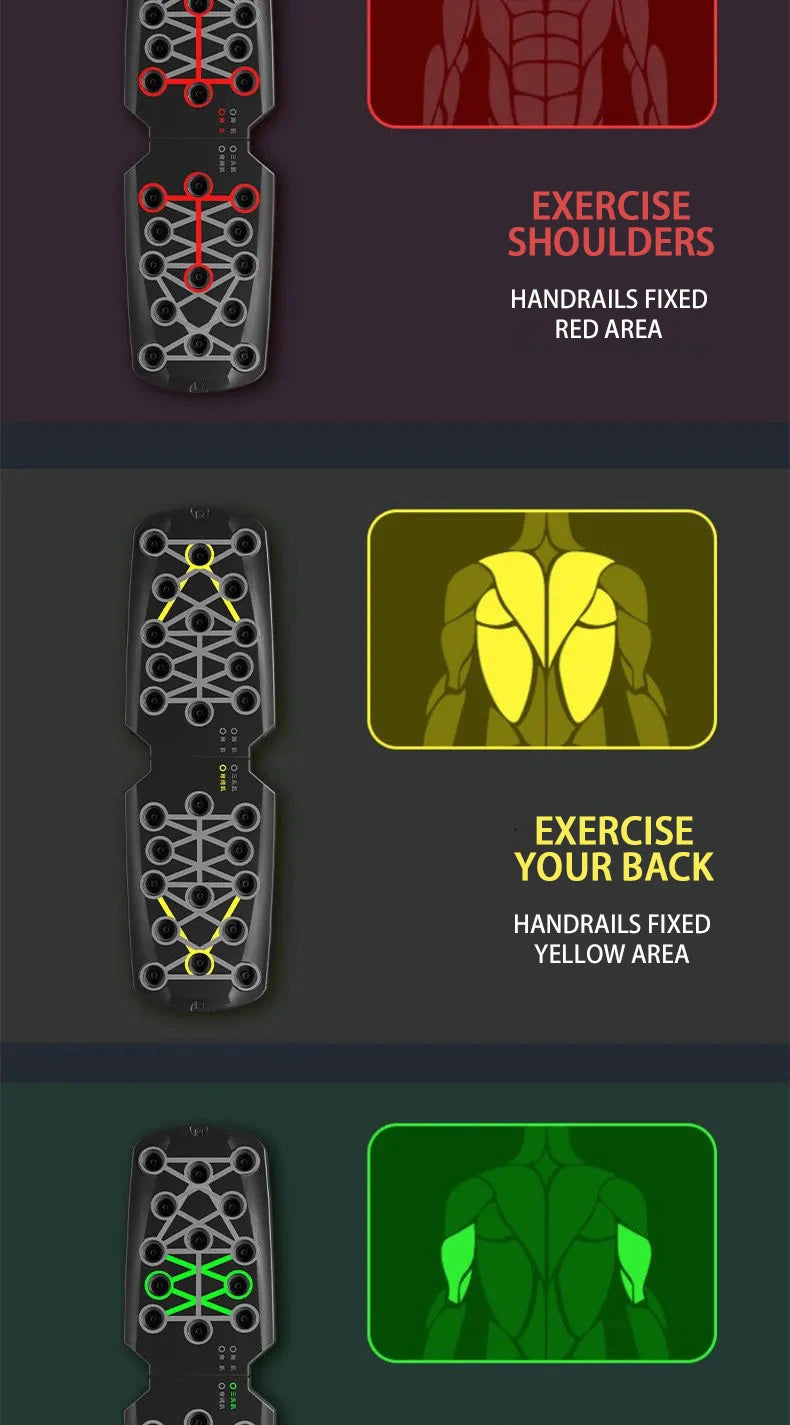 Portable Multifunctional Push-up Board Set With Handles Foldable Fitness Equipment For Chest Abdomen Arms And Back Training Beauty World Shop