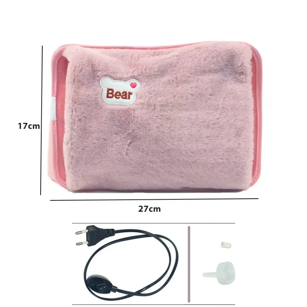 European standard plug winter warm handbag hot water bag, reusable plush electric water bag, charging heating water bag Beauty World Shop