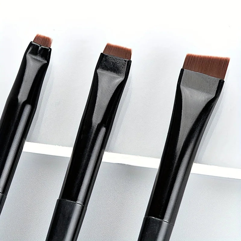 3pcs Makeup Brush Set,Blade eyeliner brush fine oblique head eyebrow brush outline eyeliner ultra-thin eye shadow brush makeup b Beauty World Shop
