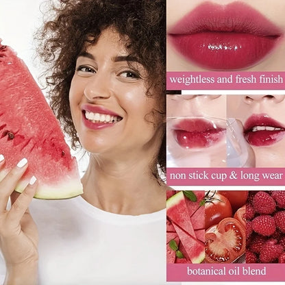 4 Color Fruity Lip Tint Water Gloss Tint, Moisturizing Waterproof Liquid Lipstick, Non-Stick, High Pigment, Long-Lasting Colors Beauty World Shop