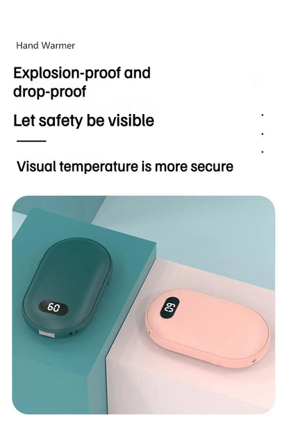 USB Rechargeable Hand Warmer Power Bank 2-in-1 Mini Electric Heater High-Capacity Pocket Warmer Winter Gift for Cold Weather Beauty World Shop