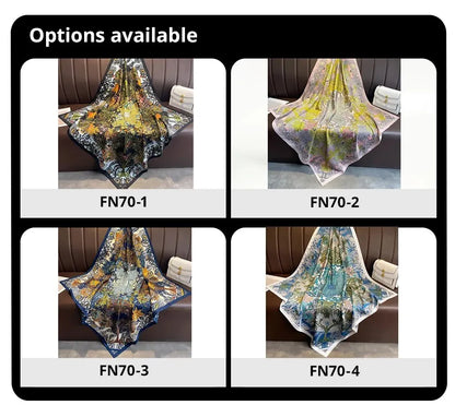 90cm Silk Twill Square Scarf For Women Spring Print Hair Band Hijab Foulard Sunsceen Neckerchief Shawl Wraps Echarpe New Beauty World Shop