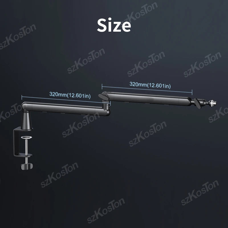Professional Studio Low Profile Mic Arm with Extended Riser Cable Management Adjustable Microphone Stand for SM7B MV7 AM8 K688 Beauty World Shop