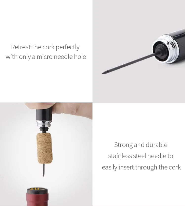 Portable Handheld 2-in-1 Air Pressure Wine Opener with Air Pump And Cork Remover Foil Cutter Compact Desktop Cicerone for Party Beauty World Shop