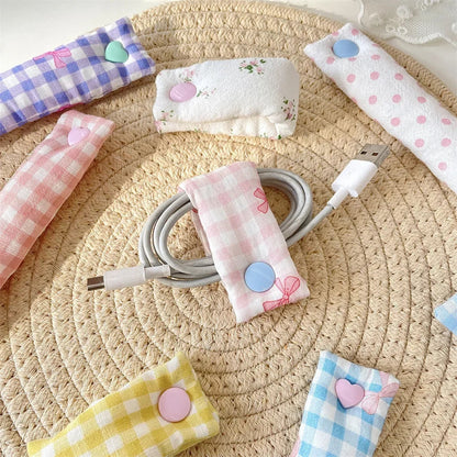 1PC Floral Cable Tie - INS Style Cloth Cord Organizer, Cute Reusable Wire Straps for Earphone/Data Cables Beauty Trend Shop