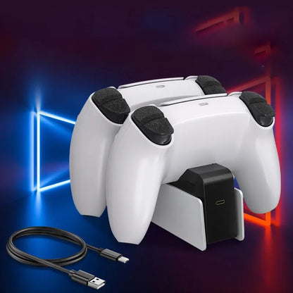 For PS5 Controller Charger DualSense Charging Station Dual Charging Dock Charger Stand for PlayStation5 Wireless Game Controller Beauty World Shop