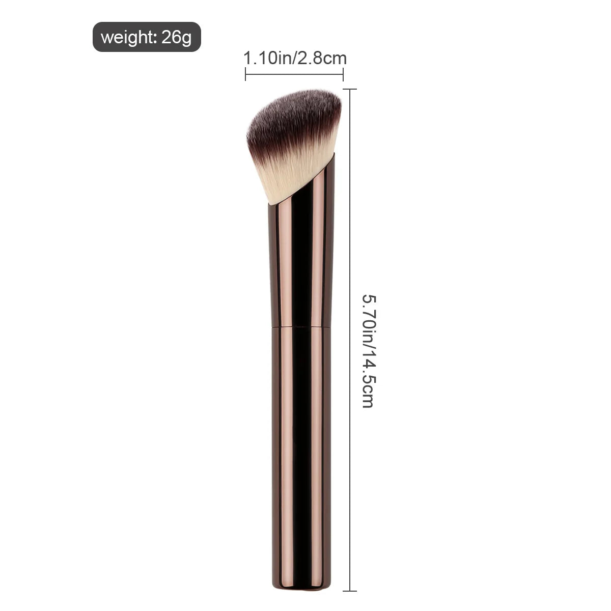 1pc Professional Foundation Brush Set, Beveled Tubular Makeup Brush, Makeup Tools With Soft Fiber For Easy Carrying, Brush For T Beauty World Shop