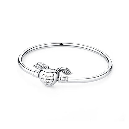Original 925 Sterling Silver Bracelets Bangles Love Heart Clip Charms Beads Snake Chains For Women Rose Gold DIY Luxury Jewelry Beauty World Shop