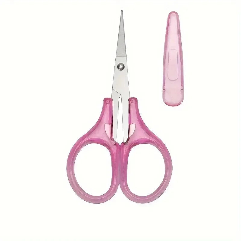 1pc Compact Precision Craft Scissors Sharp Stainless Steel Blades with Protective Cap, Tsa-Approved for Travel Stationery Beauty World Shop