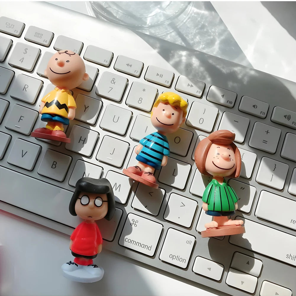12pcs Cartoon Peanuts Snoopy Charlie Sally Woodstock Kawaii Anime Mini Figure Model Toys Cake Decoration Collection Gift Beauty World Shop
