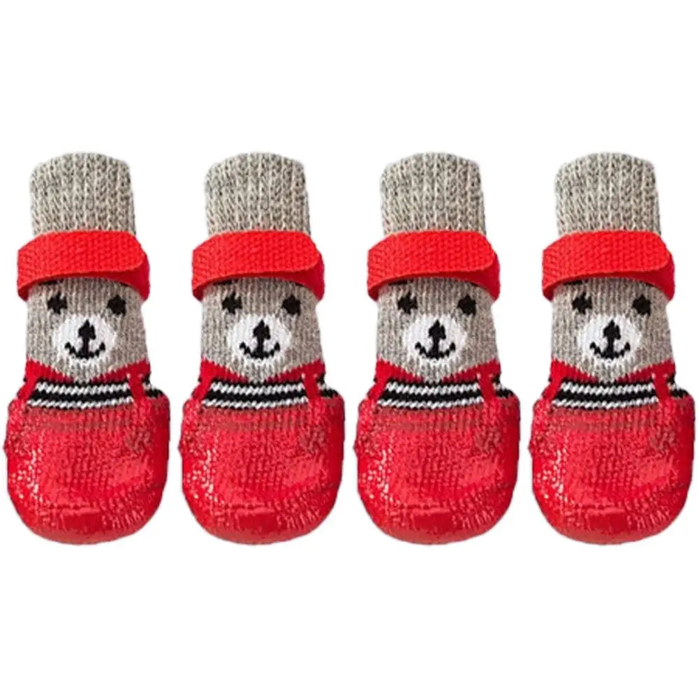 4pcs/lot Winter Warm Dog Socks Anti-Slip Rain Snow Boots Waterproof Puppy Chihuahua Dogs Shoes Booties for Small Large Dogs Beauty Trend Shop