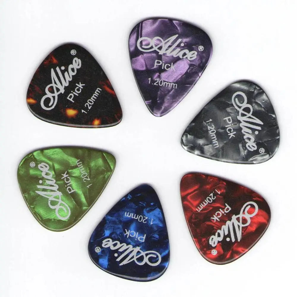 Alice Guitar Picks 6pcs Celluloid Mediator Thickness 0.46 0.71 0.81 0.96 1.20 1.50mm Electric Acoustic Guitar Accessories Beauty World Shop