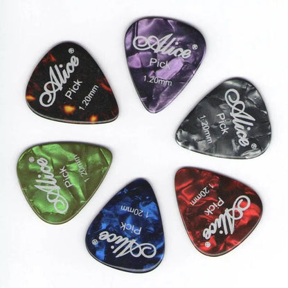 Alice Guitar Picks 6pcs Celluloid Mediator Thickness 0.46 0.71 0.81 0.96 1.20 1.50mm Electric Acoustic Guitar Accessories Beauty World Shop