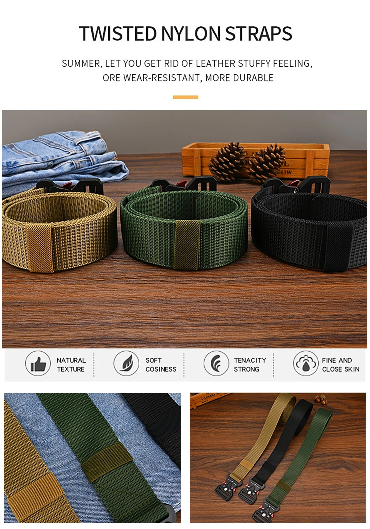 Men's Belt Outdoor Multi Function Belt High Quality Canvas For Nylon Male Luxury Belts Women's Sports Jeans Belt Neutral Belts Beauty World Shop
