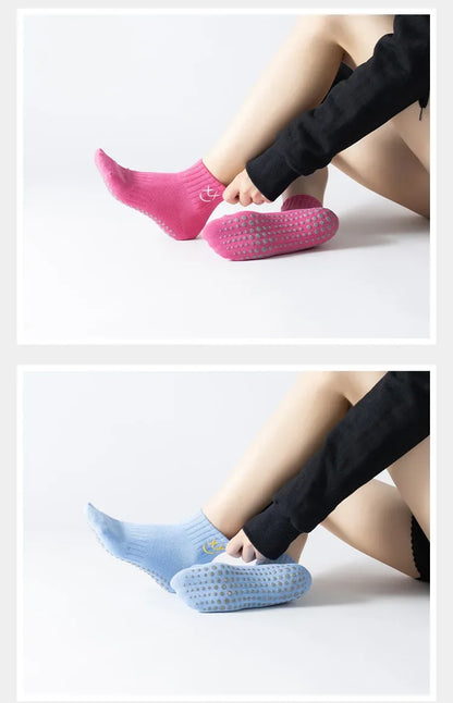Simple Non-slip Breathable Yoga Socks Women Pilates Socks  Indoor Dance Fitness Gymnastics Professional Training Sports Socks Beauty World Shop