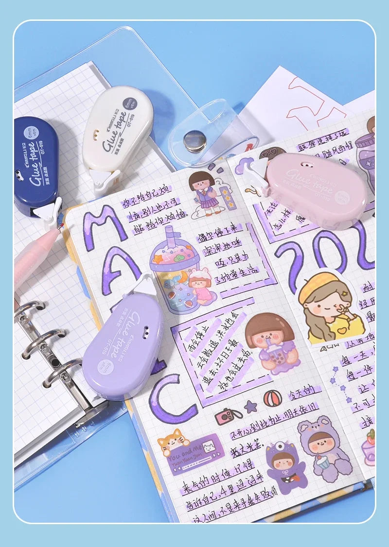 Journamm 6m*6mm Double Sided Adhesive Dots Glue Tape DIY Scrapbooking Collage Photo Album School Stationery Supplies Roller Tape Beauty World Shop