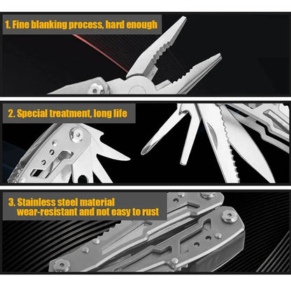 Folding Multi-tool Pocket Knife Pliers Mini Portable Fold Outdoor Hunting Survival Rescue Tactical Multipurpose Repair Tool Beauty World Shop