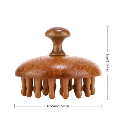 Sandalwood Massage Comb Finger Ring Comb Head Meridian Comb Scalp Massager Anti-Static Wooden Brush Guasha Tool for Full Body Beauty World Shop