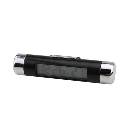 Portable 2 in 1 Car Digital LCD Clock Temperature Display Electronic Clock Thermometer Car Automotive Blue Backlight With Clip Beauty World Shop
