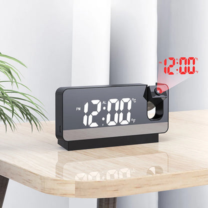 Advanced Digital Alarm Clock with 180 Degree Ceiling Projector and LED Display Perfect for Bedroom and Office Use Beauty World Shop