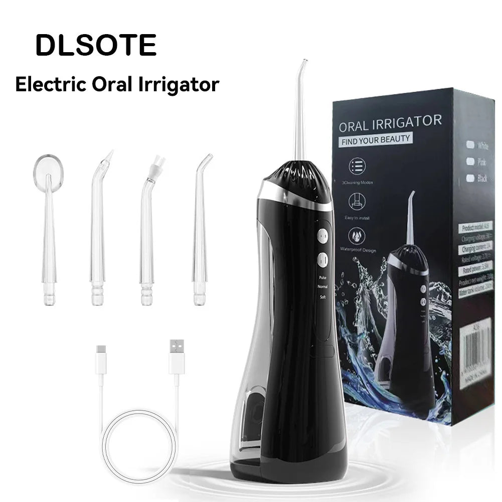 Oral Irrigator 3 Cleaning Modes Portable Rechargeable Waterproof  IP65 Dental Water FlosserTeeth Whitening Jet Floss 200ML Beauty World Shop