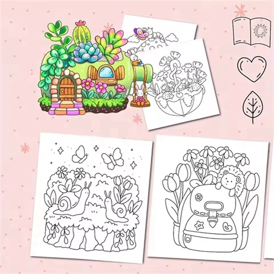 TINY GARDENS Coloring Book for Adults - Bold & Easy Cute Patterns, Relaxing Drawing Gift for Birthday & Party Beauty World Shop