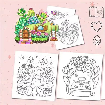 TINY GARDENS Coloring Book for Adults - Bold & Easy Cute Patterns, Relaxing Drawing Gift for Birthday & Party Beauty World Shop