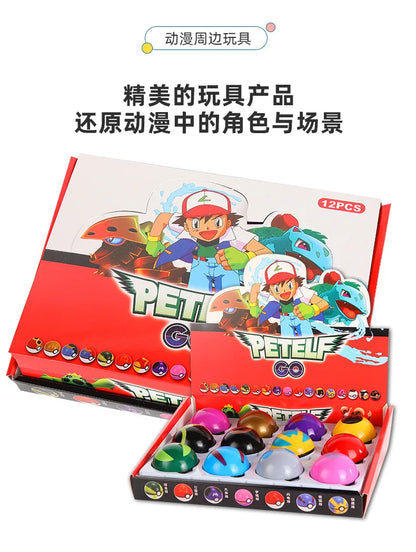12Pcs/Set Pokemon PokeBall Figure Toys Anime Pikachu Blind Box PVC Figurine Action Collection Model Dolls Kids Birthday Gift Beauty World Shop