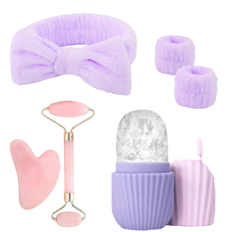 6-piece ice roller facial skin care ice roller set facial roller scraping face tool face washing skin care tool Beauty World Shop