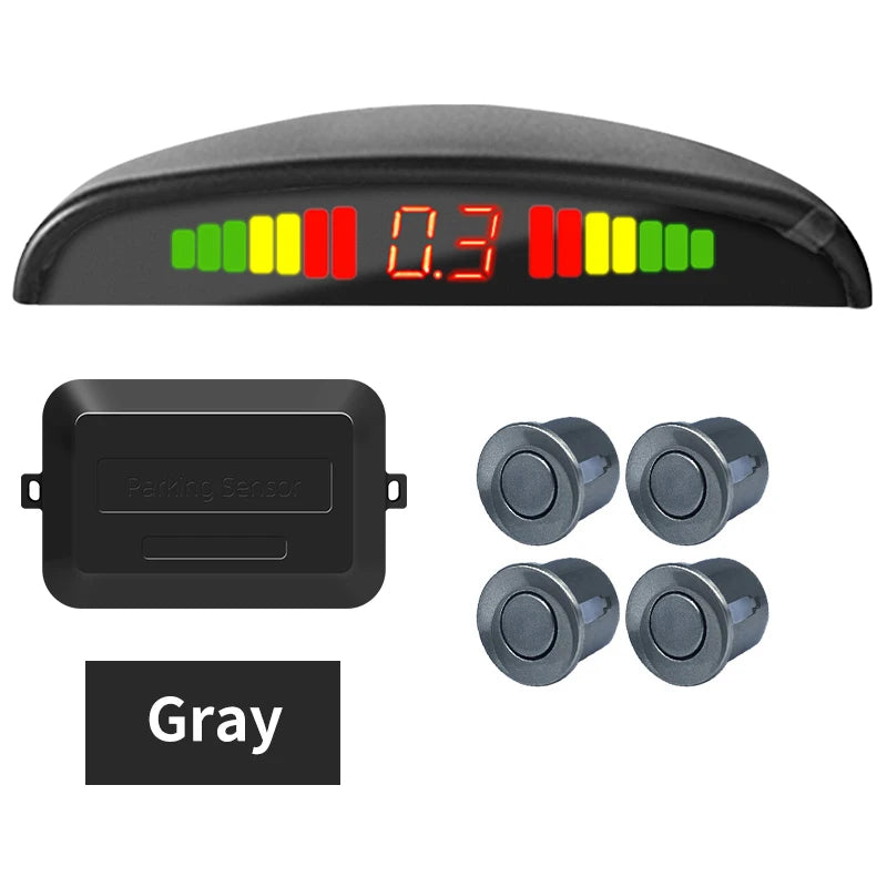 Hippcron Car LED Parking Sensor Kit 4 Sensors 22mm Reverse Radar Sound Alert Indicator System 8 Colors Beauty World Shop