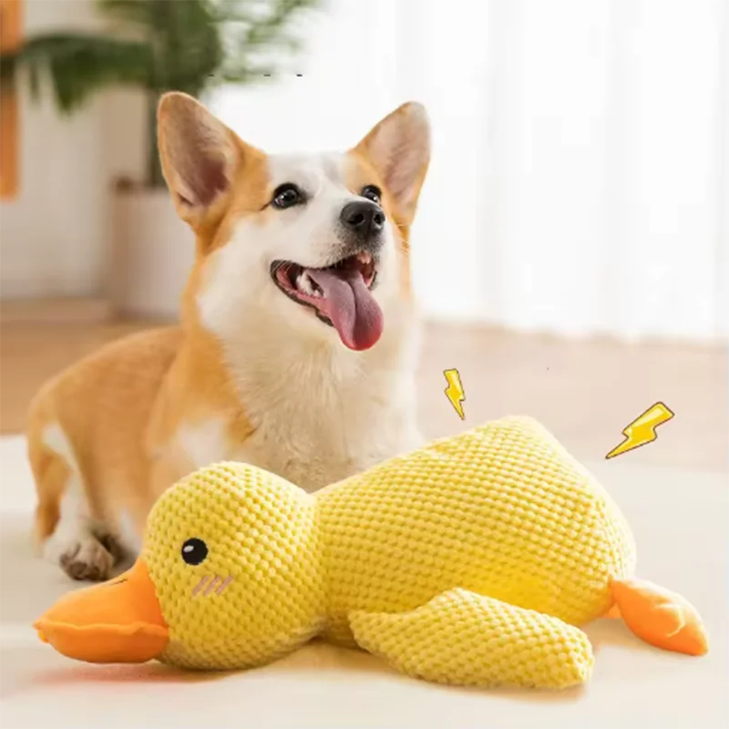 Cute dog Toy Stomping Duck Bite Resistant Grinding Teeth Cleaning Large Dog Interactive Entertainment Puppy Boredom Plush Toy Beauty World Shop