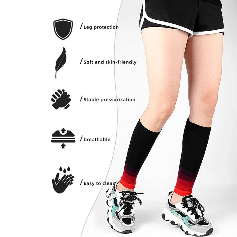 1Pair Calf Support Compression Sleeves for Women Men Running 20-30mmHg Footless Leg Socks Outdoor Sports Marathon Beauty World Shop