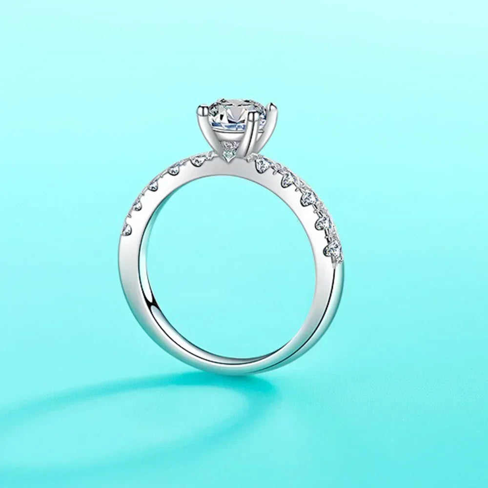 Cbtb Exquisite D Colur 1-3 Carat Moissanite Four Claw Ring for Women Wedding Eternal Jewelry Beauty World Shop