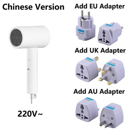 MIJIA Foldable Portable Hair Dryer H101,15m/s Airflow,50 million Negative Ion Dryers,4 Mode,1600W,220V CN Version With Adapter Beauty World Shop