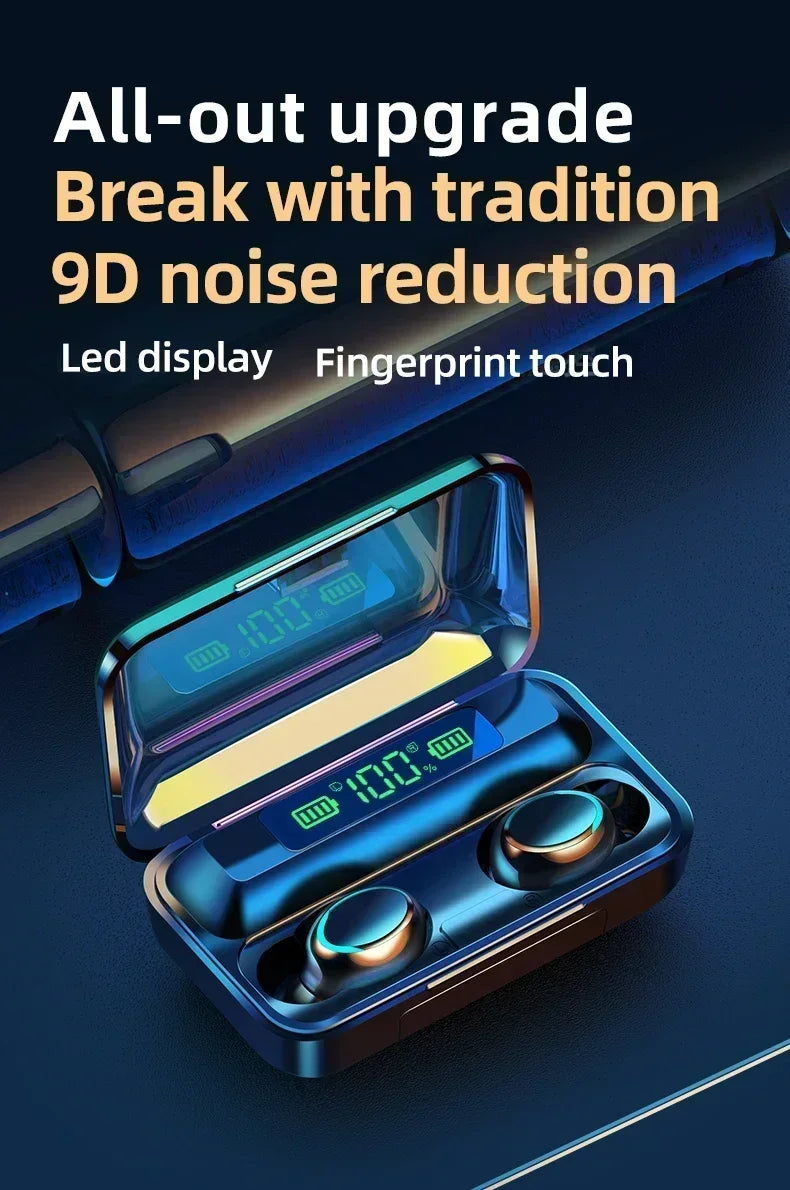F9 Bluetooth Headphones 9D Stereo High Bass Sport Earphones Touch Control TWS Wireless Earbuds Waterproof Handsfree Headset Beauty World Shop