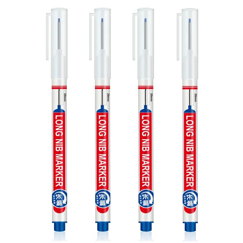 4Pcs/Set 20mm Deep Hole Long Nib Head Markers For Metal Perforating Pen Waterproof Bathroom Woodworking Decoration Multi-Purpose Beauty World Shop