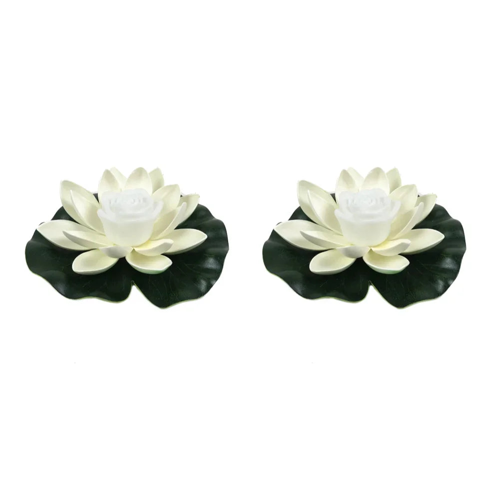 LED Waterproof Floating Lotus Light Battery Operated Artificial Lily Flower Night Lamp Pond Pool Garden Fish Tank Water Decor Beauty World Shop