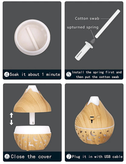 USB Ultrasonic Cool Mist Sprayer Essential Oil Fragrance 200ml Mini Home Wood Grain Air Humidifier Electric Air Aroma Diffuser Beauty World Shop
