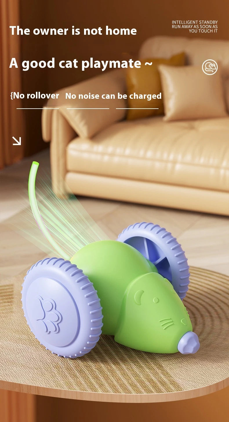 Electric Mouse Car Pet toys Interactive Cat Toy Rechargeable Automatic Teaser with Intelligent Obstacle Avoidance Pet Products Beauty World Shop
