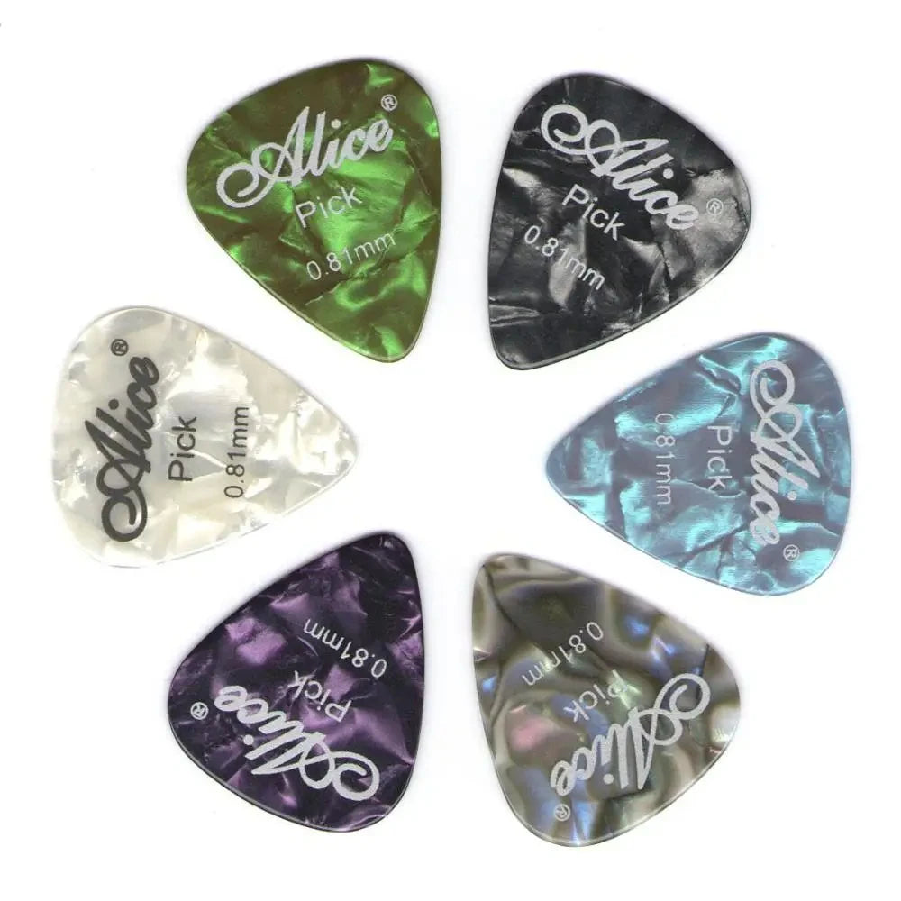 Alice Guitar Picks 6pcs Celluloid Mediator Thickness 0.46 0.71 0.81 0.96 1.20 1.50mm Electric Acoustic Guitar Accessories Beauty World Shop