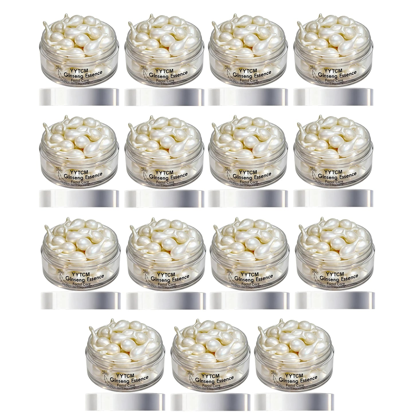 Ginseng Essence Capsules, Moisturizing and Firming Essence Serum, Contains Squalane, Niacinamide, Vitamin E, Retinol, Deep Hydration (0.34Gx30 Capsules)/Bottle-1 Bottle Beauty World Shop