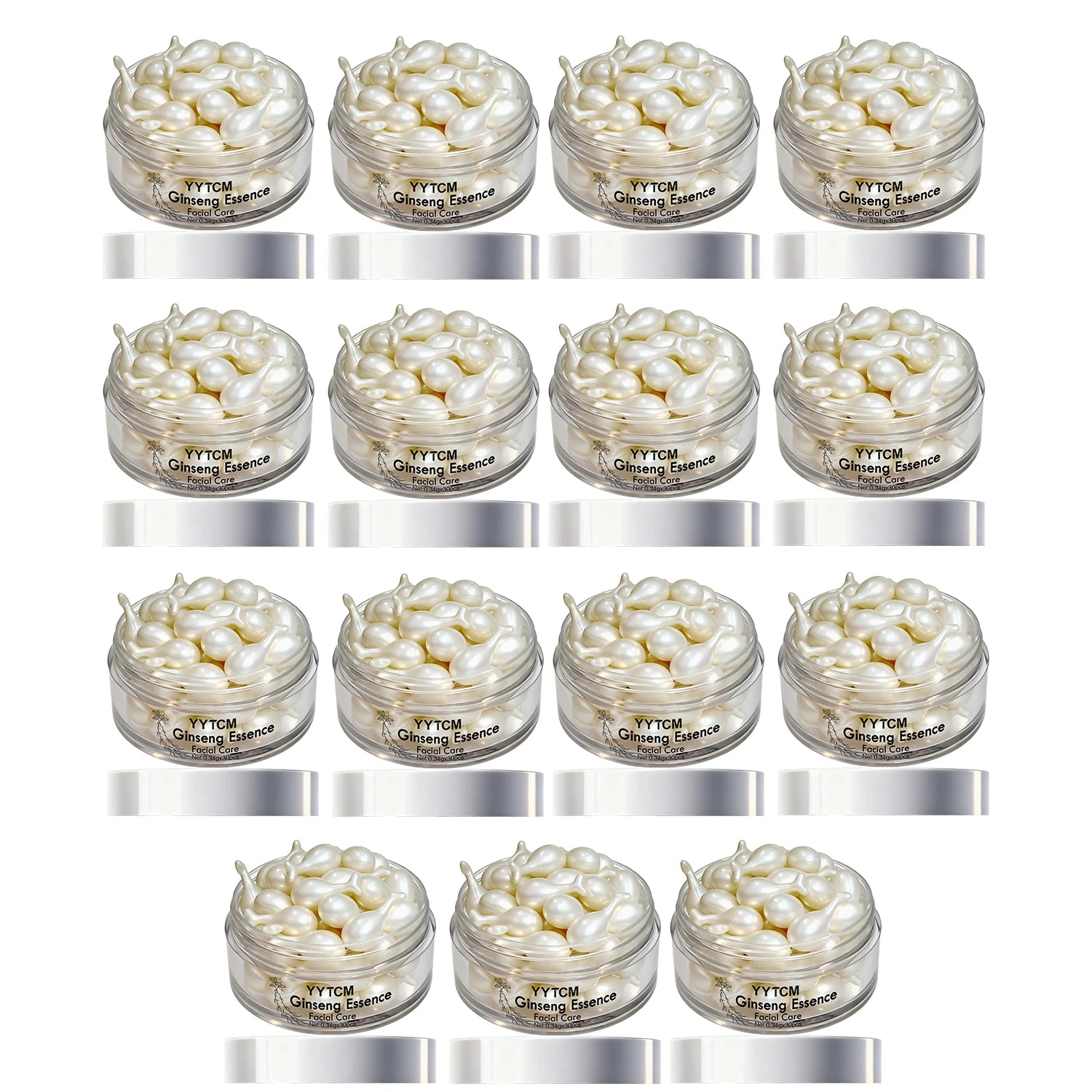 Ginseng Essence Capsules, Moisturizing and Firming Essence Serum, Contains Squalane, Niacinamide, Vitamin E, Retinol, Deep Hydration (0.34Gx30 Capsules)/Bottle-1 Bottle Beauty World Shop