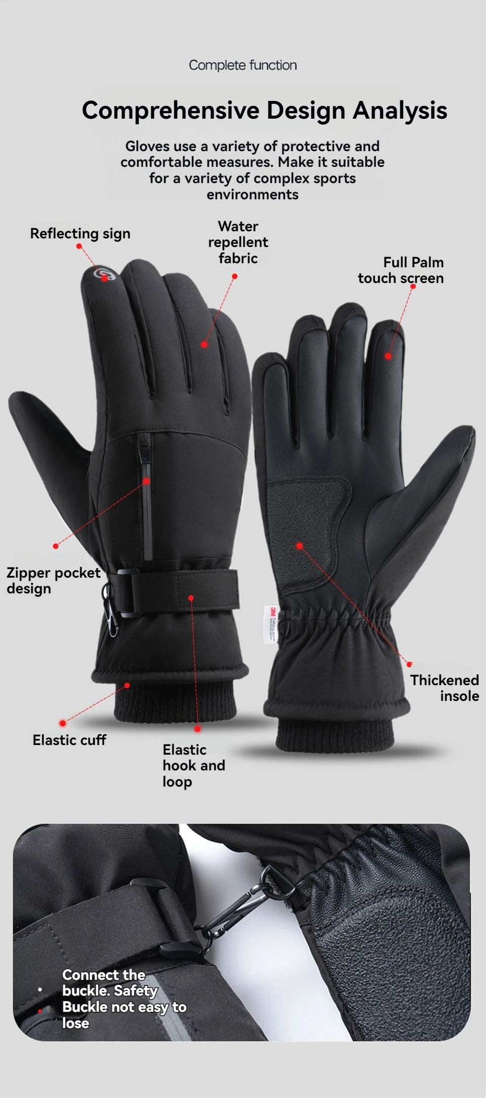 GTUBIKE Waterproof Men’s Women’s Winter Cycling Gloves Thermal Touchscreen Ski Gloves for Running Outdoor Sports Gloves Beauty World Shop