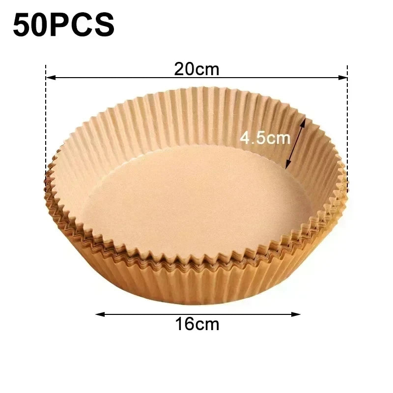50 PCS Air Fryer Blotting Paper, Baking Blotting Paper, Food Grade Leakproof Non-Stick Food Pad, Thickened Silicone Paper Pad Beauty Fashion