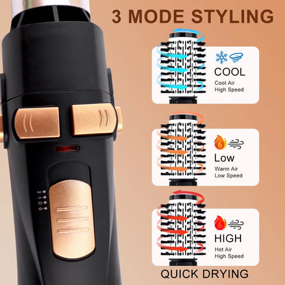 Hatteker EU 4-Head Hair Dryer Hot Air Brush Strong Wind Electric Straightener Curler Roller Comb Blower Styling Tool for Women Beauty World Shop