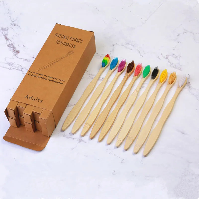 10/20/50/100/150Pcs Disposable adult bamboo soft bristled toothbrush wooden toothbrush clean mouth reusable for home and hotel Beauty World Shop